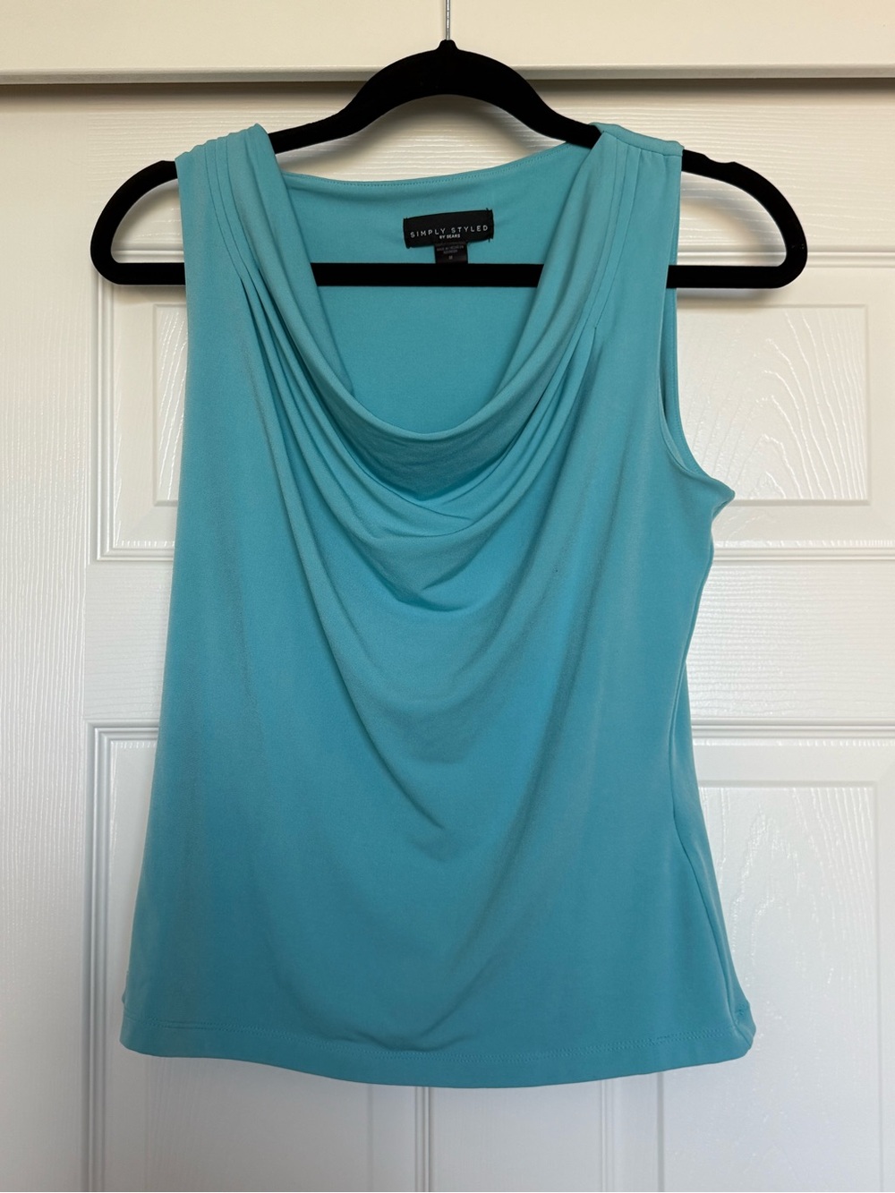 Y2K Draped Neck Turqiouse Top